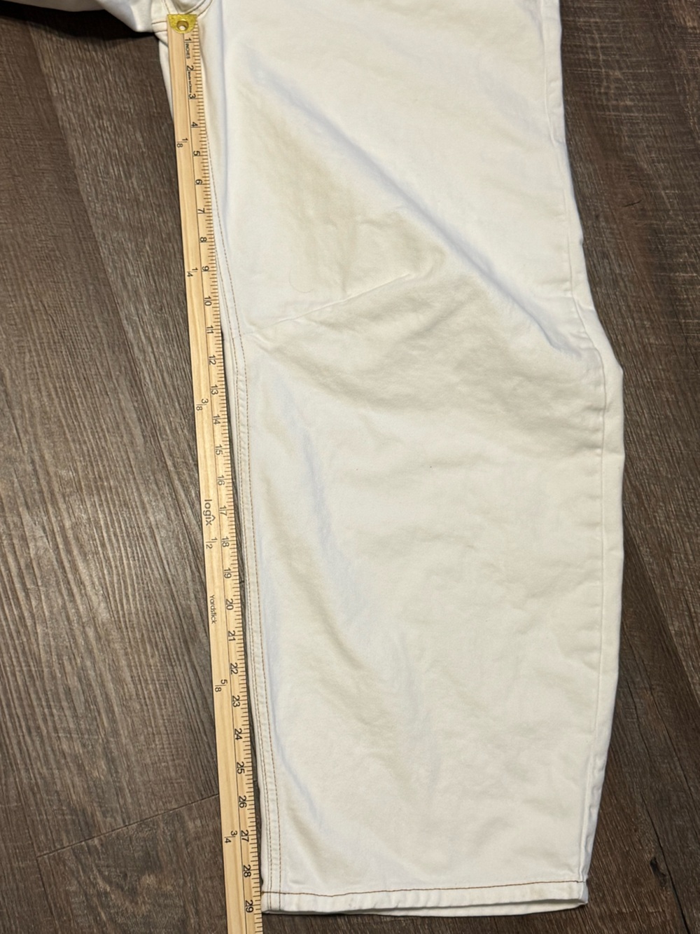 ASOS ARRANGE Sydney Off White/White Denim/Cotton Barrel Leg Jeans US 12 - Picture 6 of 15